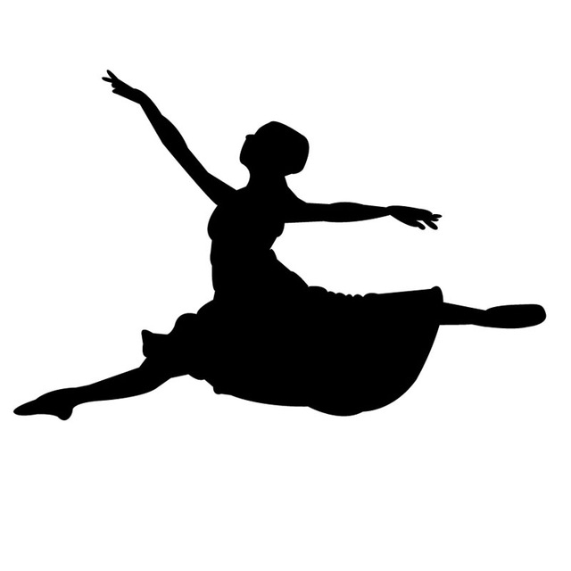 640x640 Hot Sale Vinyl Leaping Ballet Dancer Silhouette Wall Decals