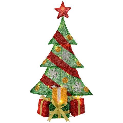 480x480 Christmas Tree Gifts Silhouette With Warm White Led Lights