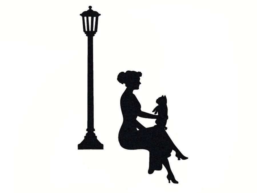 900x675 Woman Silhouette Velvet Decal