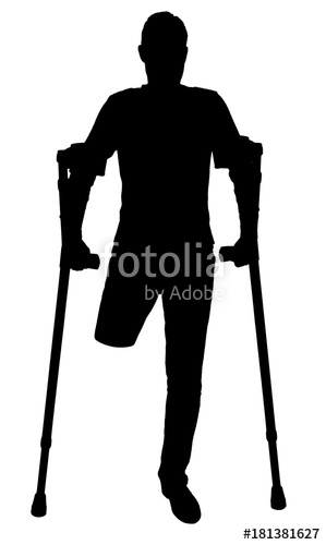 299x500 Vector Silhouette Of A Man An Amputated Leg Standing