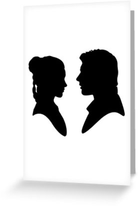 277x415 Leia Han Silhouette Greeting Cards By Askhamsretail Redbubble