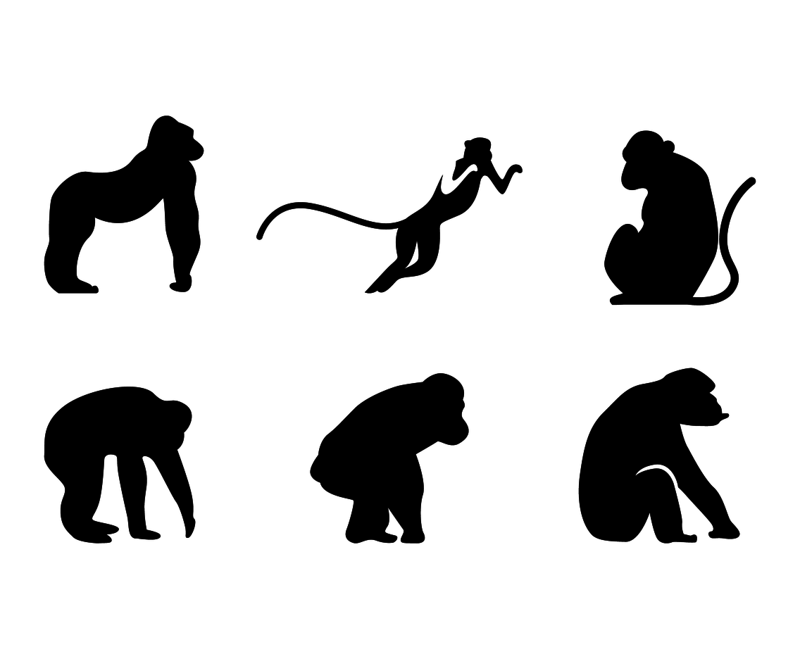 1136x936 Ape Silhouette Vector Vector Art Amp Graphics