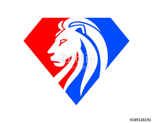500x400 Diamond Gems Leo Lion Image Vector Icon Silhouette Stock Image