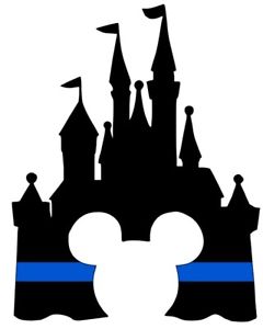 240x300 Custom Vinyl Car Decal Mickey Castle Thin Blue Line Leo Support