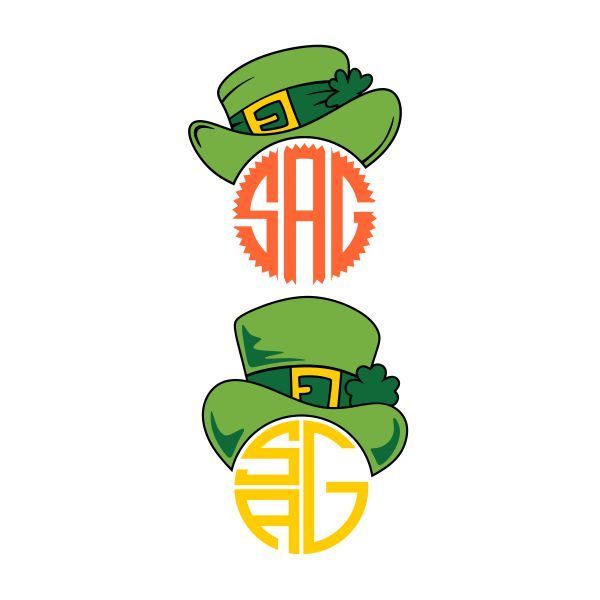 600x600 Leprechaun Hat Monogram Topper Cuttable Frame Cut File. Vector