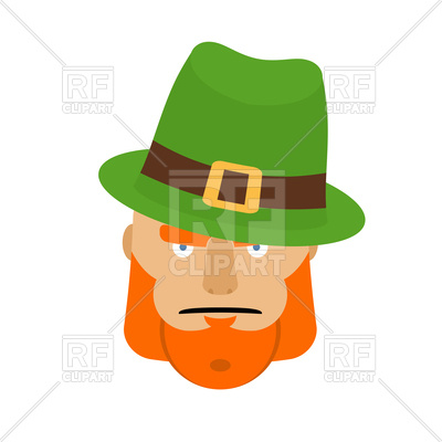 400x400 Leprechaun Face In Green Hat Royalty Free Vector Clip Art Image