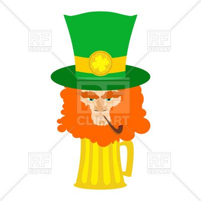400x400 Leprechaun With Red Beard And Beer. St. Patrick's Day Character