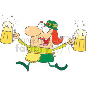 300x300 Royalty Free Happy Woman Leprechaun With Two Pints Of Beer 378945