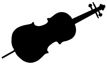 355x217 Custom Cello Silhouette Vinyl Decal Sticker Automotive