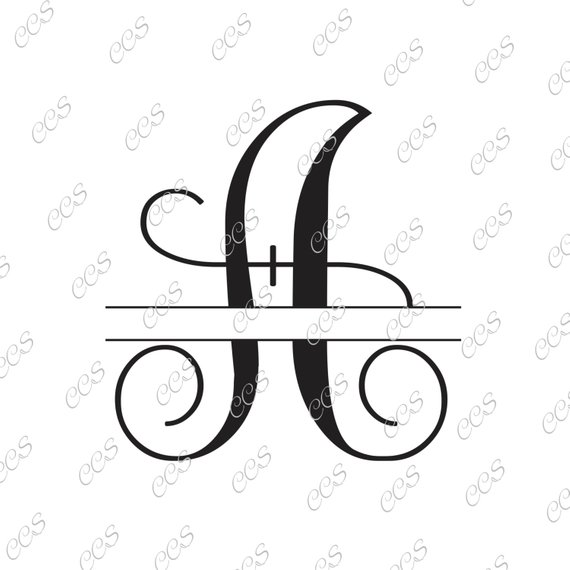 570x570 Digital Cut File, Split Vine Letters