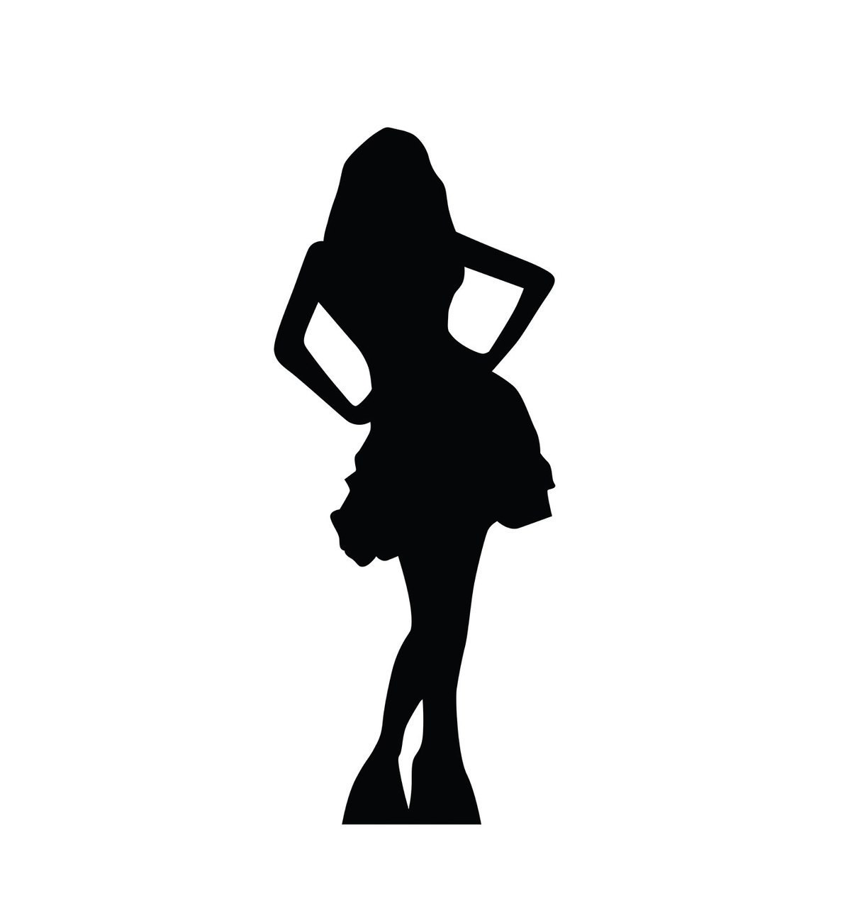 1199x1280 Size Woman In Skirt Silhouette Cardboard Standup