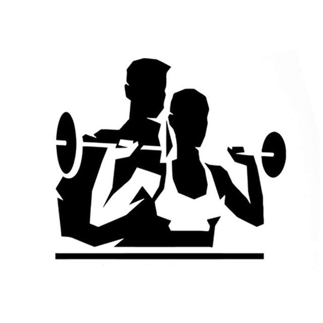 640x640 12.6cm10.9cm Interesting Fitness Weightlifting Sports Silhouette