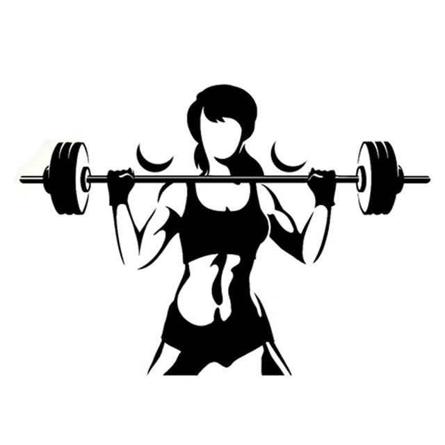 640x640 13.4cm9.5cm Interesting Fitness Weightlifting Sports Silhouette