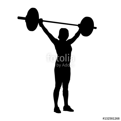 500x500 Weight Lifting Woman Vector Silhouette Stock Image And Royalty