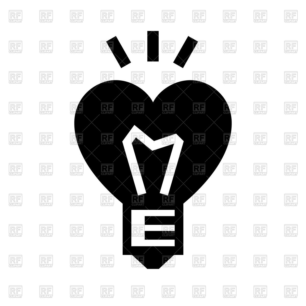 1200x1200 Heart Light Bulb Vector