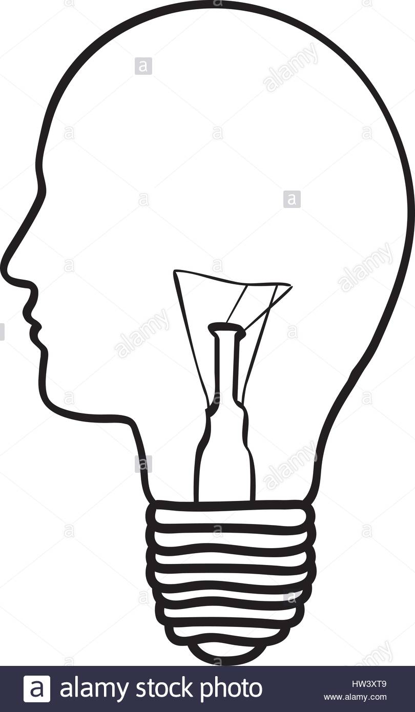810x1390 Monochrome Silhouette Of Light Bulb With Glass In Shape Of Human