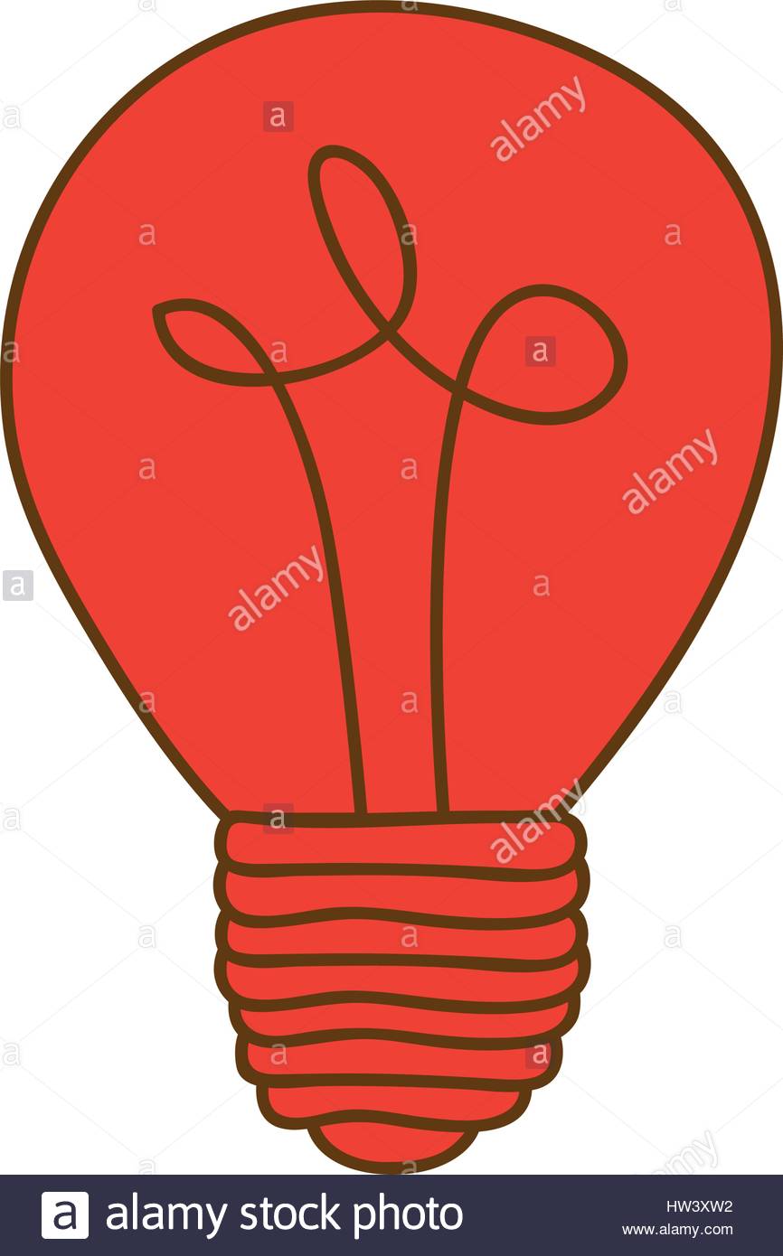 866x1390 Silhouette Of Light Bulb In Red Color Stock Vector Art