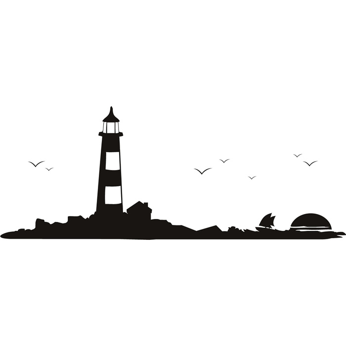 700x700 Lighthouse Wall Sticker Ocean Wall Decal Bathroom Seascape Home