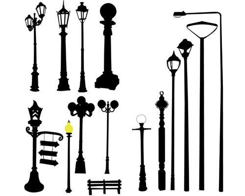 500x400 Lamp Post Silhouette Clipart