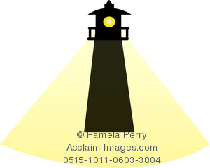 300x240 Art Image Of A Silhouette Of A Lighthouse With A Beam Of Light