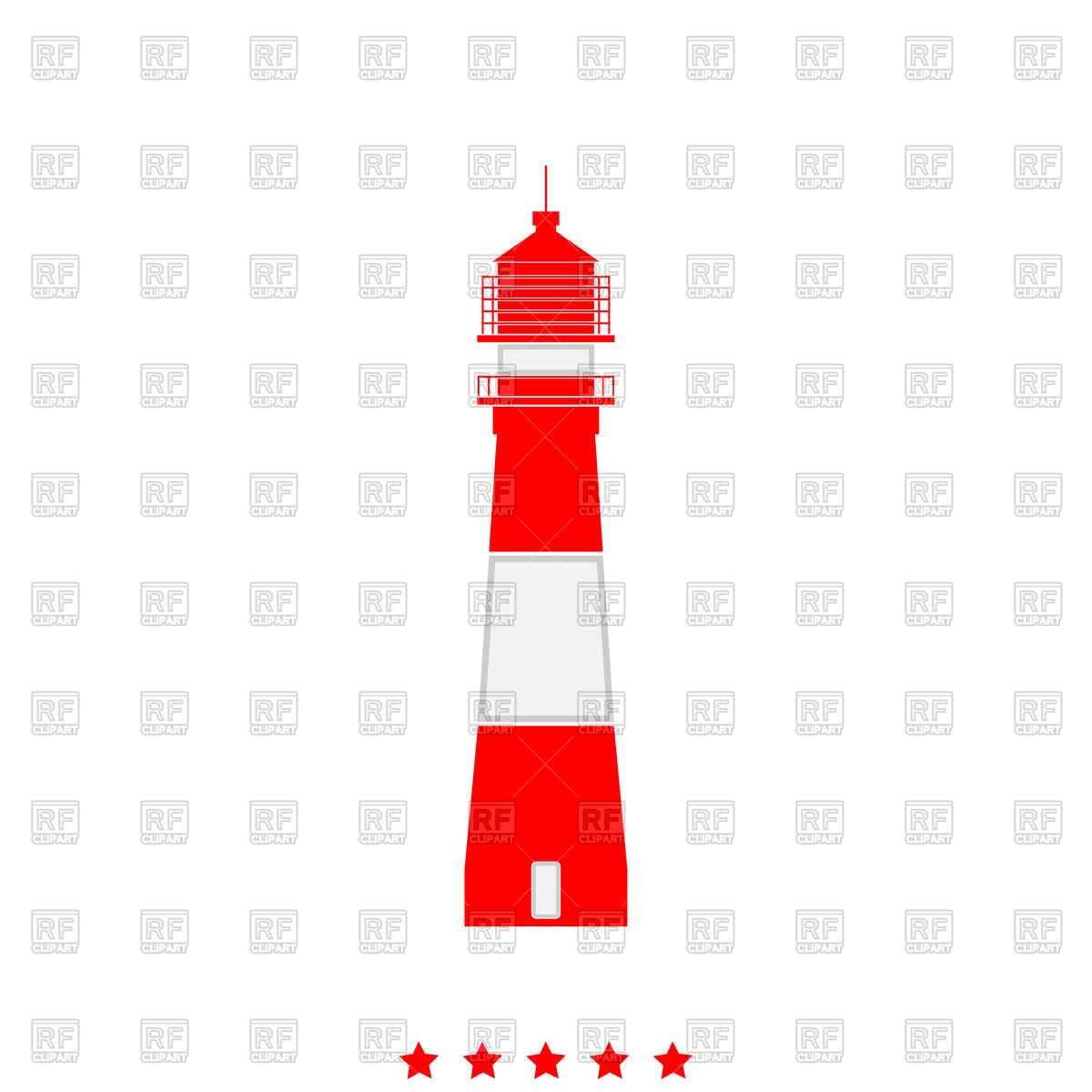 1200x1200 Lighthouse Red Icon Royalty Free Vector Clip Art Image