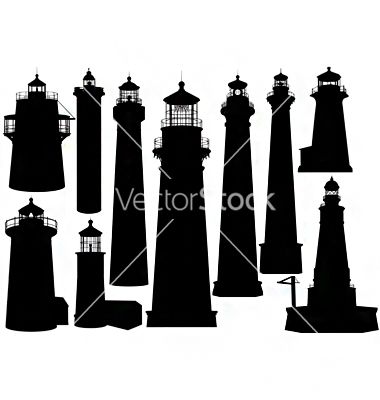 380x400 Lighthouse Silhouettes Vector Backdrops For Lc