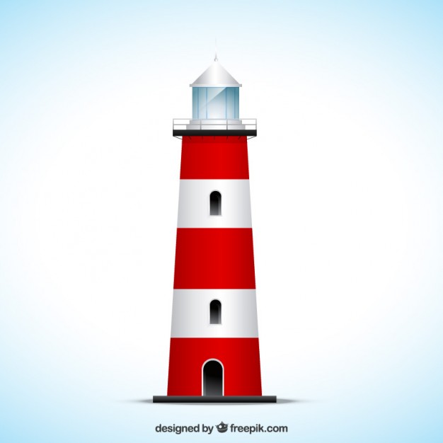 626x626 Striped Lighthouse Vector Free Download