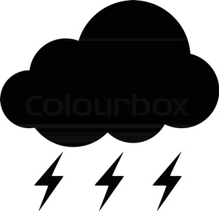320x308 Cloud And Lightning Bolt Vector Sketch Icon Isolated On Background
