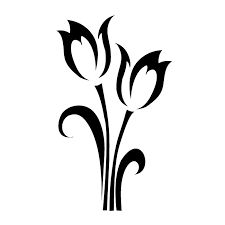 225x225 Black Silhouette Of Lily Flower Vector Illustration Stock Photo