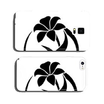 355x355 Black Silhouette Of Lily Flower. Vector Illustration. Amazon.co