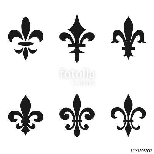 500x500 Collection Of Fleur De Lis Symbols, Black Silhouettes