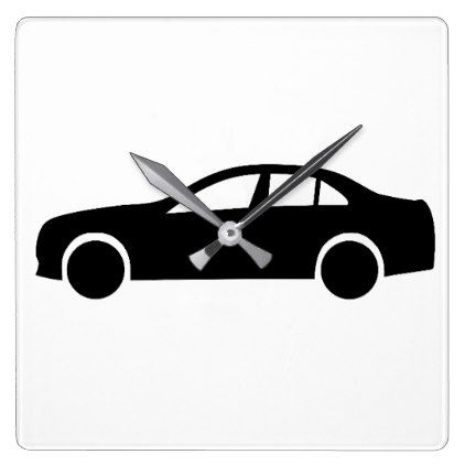422x422 Limousine Silhouette Square Wall Clock