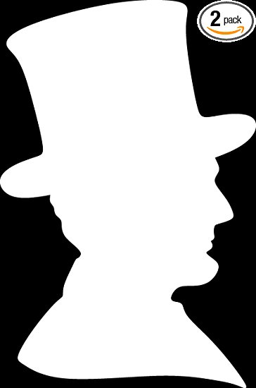 364x550 Abraham Lincoln Silhouette (White) (Set Of 2) Premium