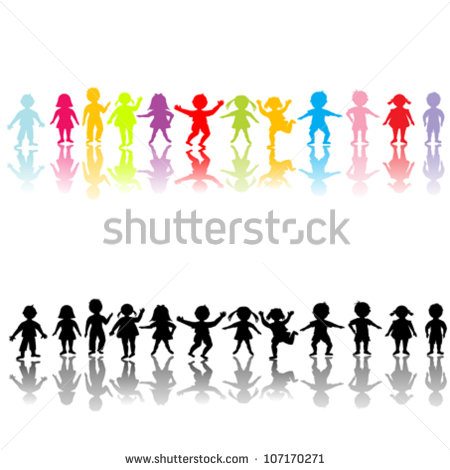 450x470 Children Silhouette Clipart