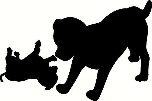 500x334 Playing Dogs Silhouette Vinyl Wall Art Decal Sticker Mural Home