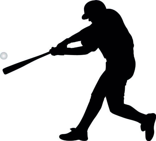 500x451 Black Baseball Silhouette Wall Decal