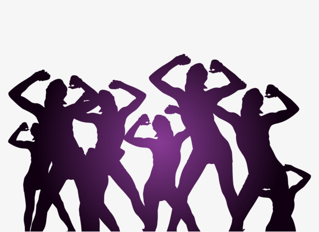 650x474 Vector Dancing Crowd, Dancing Silhouette, Beauty Silhouette