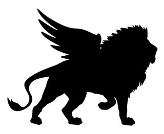 320x262 Winged Lion Silhouette Decal Sticker