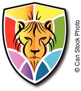 159x179 Stylized Colorful Lion Head Silhouette Logo Vector Icon Vectors