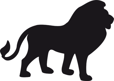 374x267 Lion Silhouette Blackboard Sticker