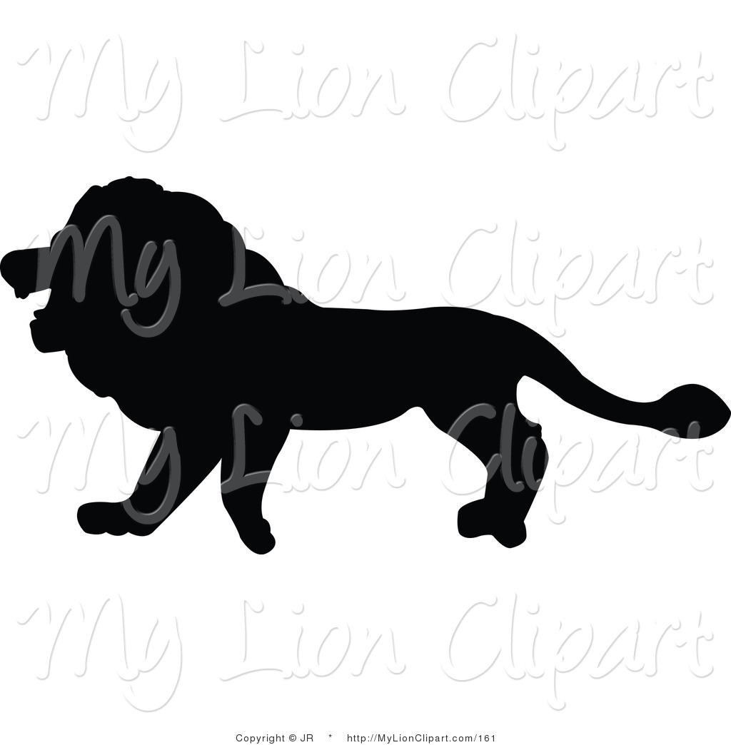 1024x1044 Clipart Of A Profiled Black Lion Silhouette Facing Left By Jr