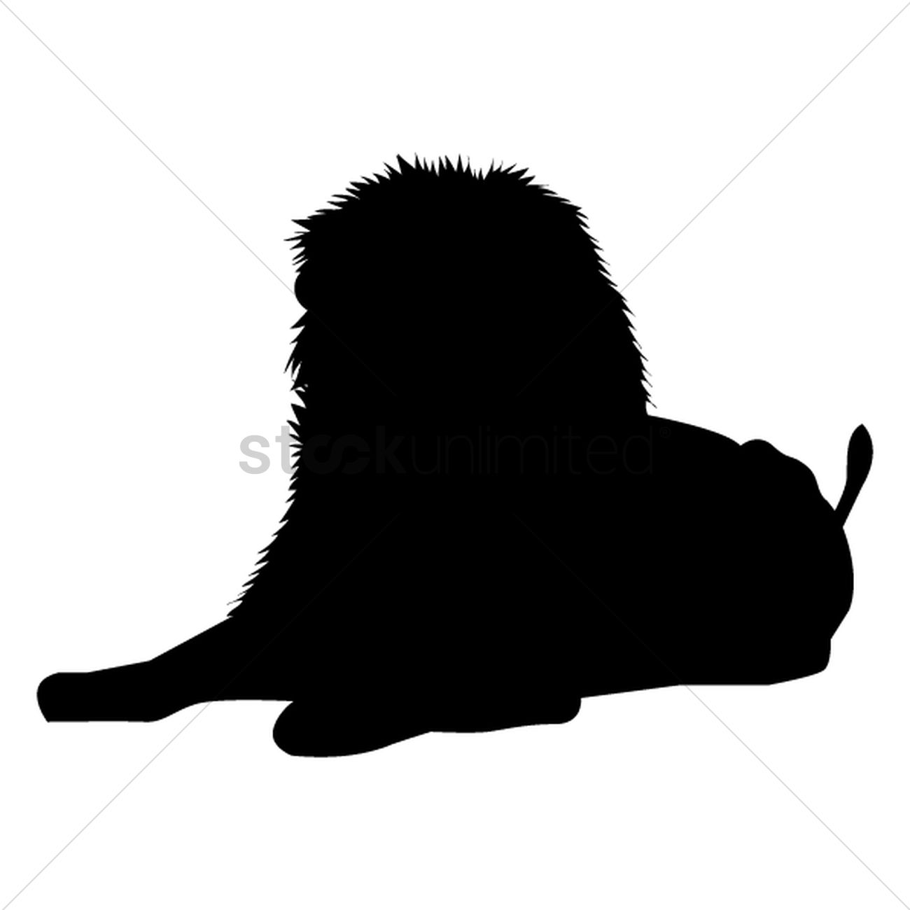 1300x1300 Silhouette Of Sitting Lion Vector Image