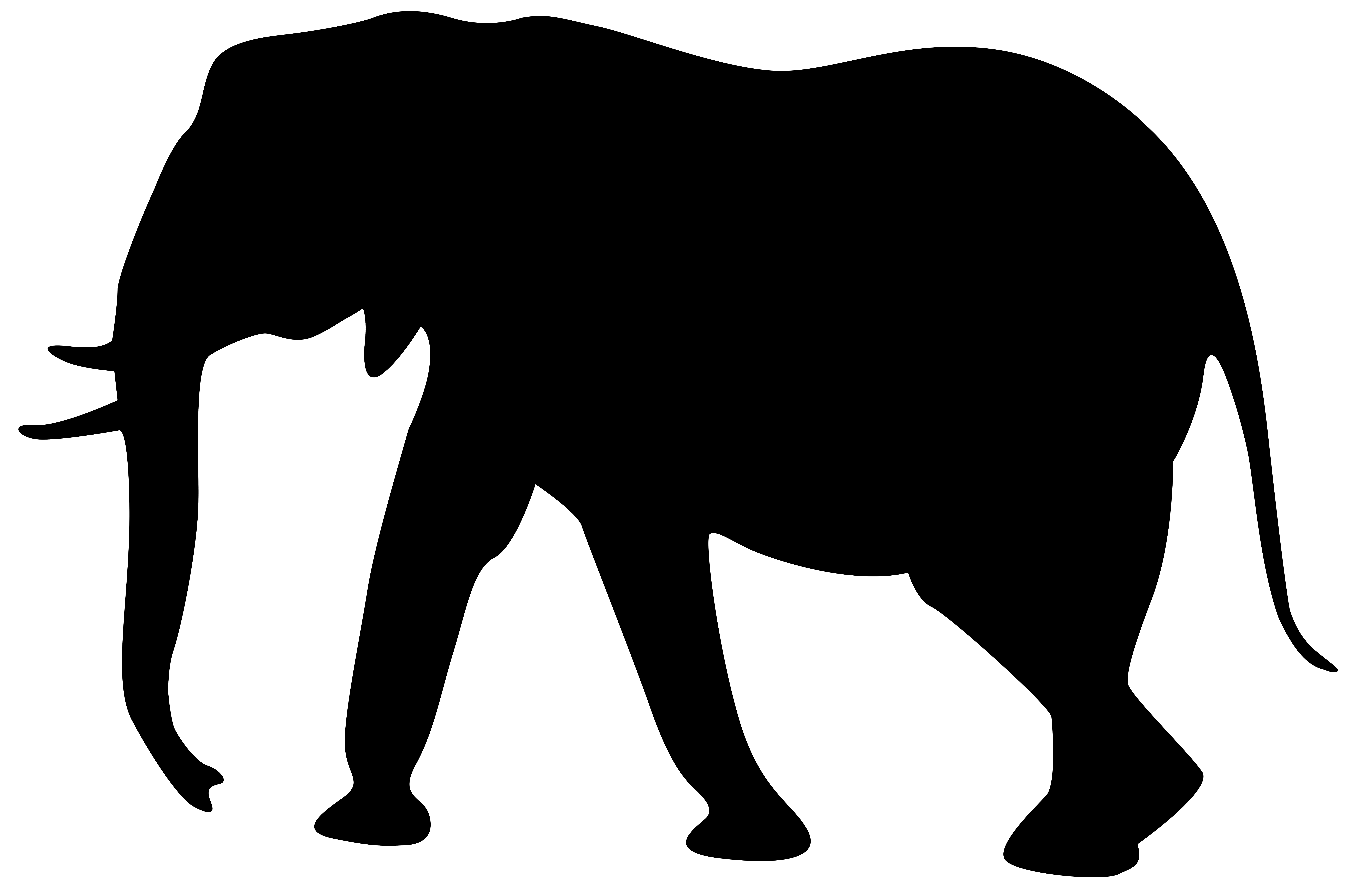 8000x5211 Elephant Silhouette Clipart Transparant Background