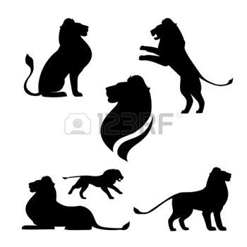 350x350 Lion Logo Lion Set Of Black Silhouettes. Icons And Illustrations