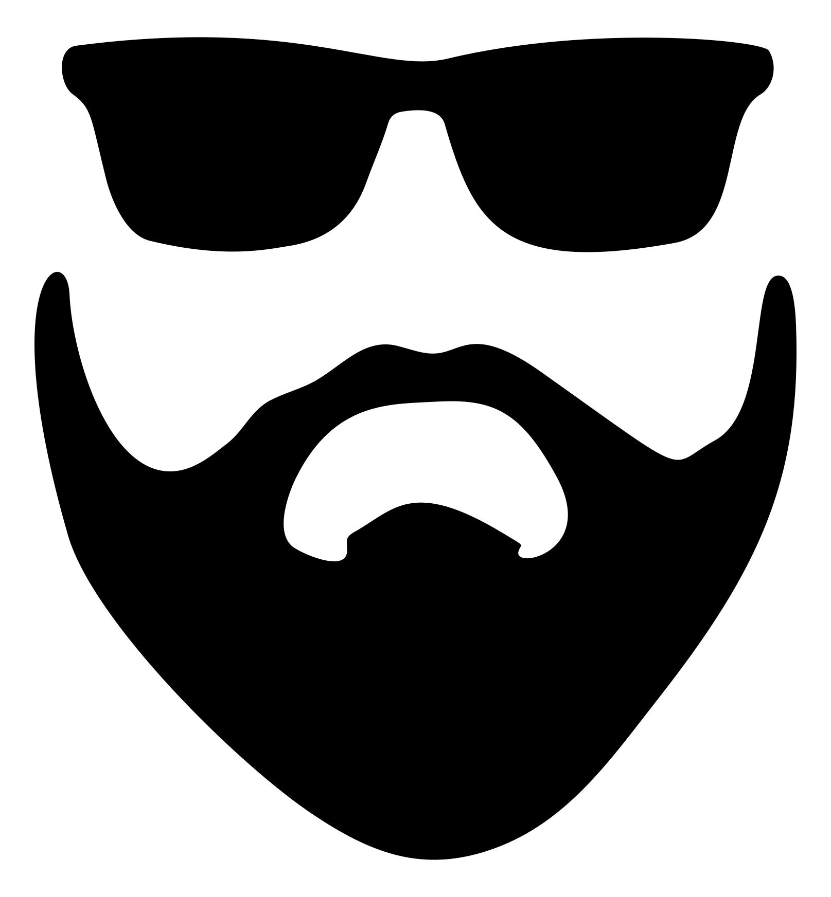 1615x1745 Beard And Sunglasses Silhouette Clipart