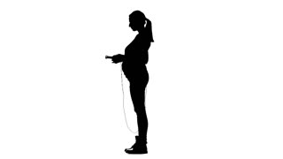 320x180 Silhouette Of A Girl With Long Hair Who Listens To Music Through