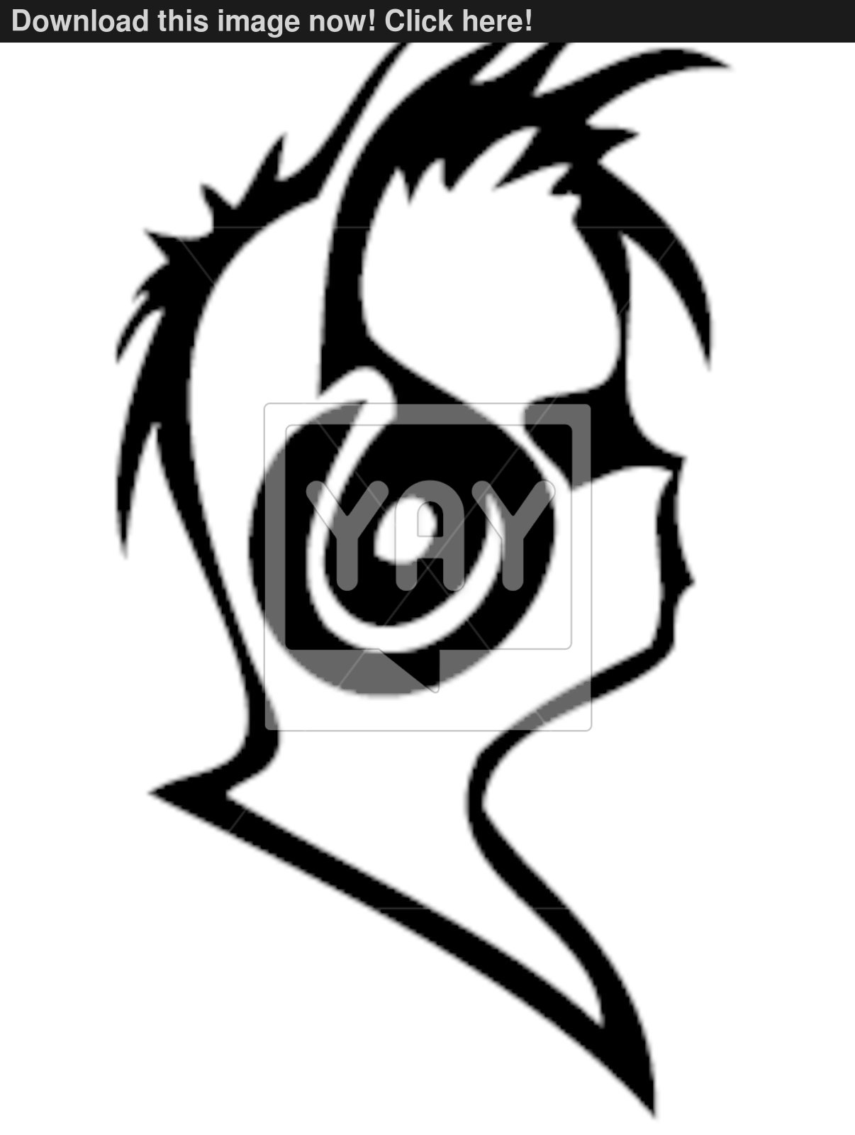 1206x1600 Silhouette Of The Person Listening To Music Vector