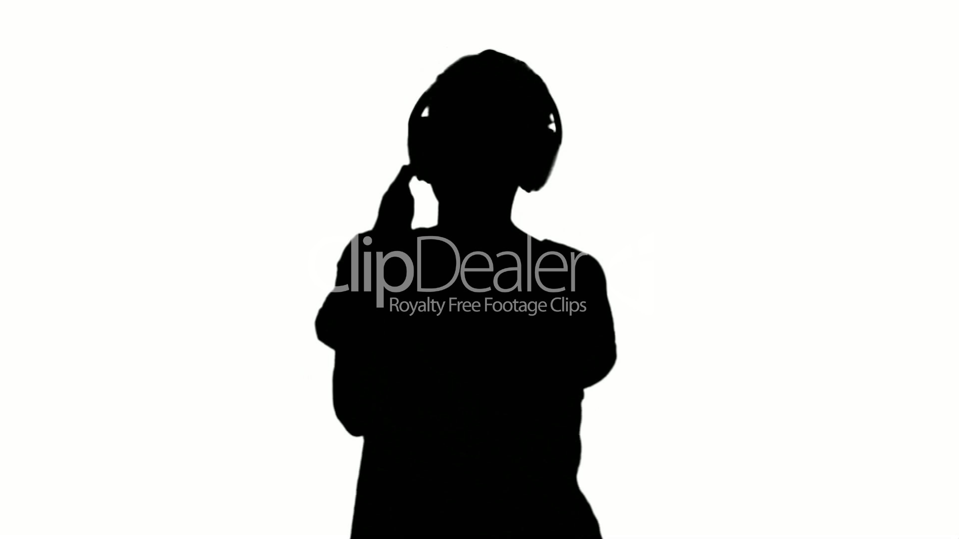 1920x1080 Silhouette Of Woman Listening To Music On White Background