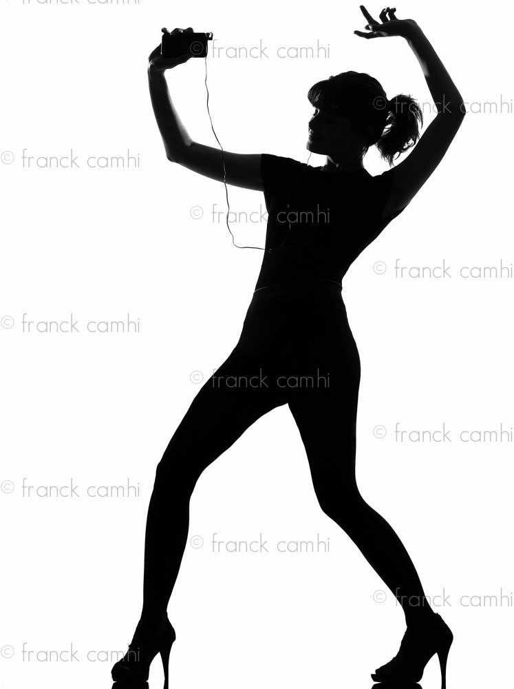 747x1000 Silhouette Woman Dancing And Listening Music Full Length