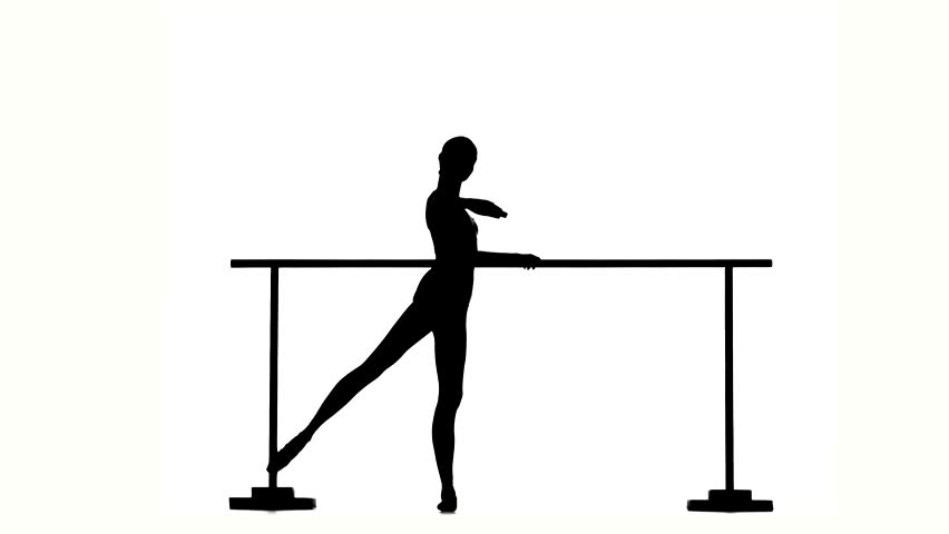 852x480 Little Ballerina Posing, Reflection In Mirror On